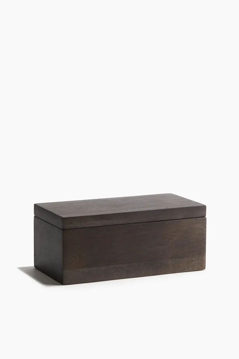 Wooden Box with Lid - Dark brown - Home All | H&M US | H&M (US + CA)