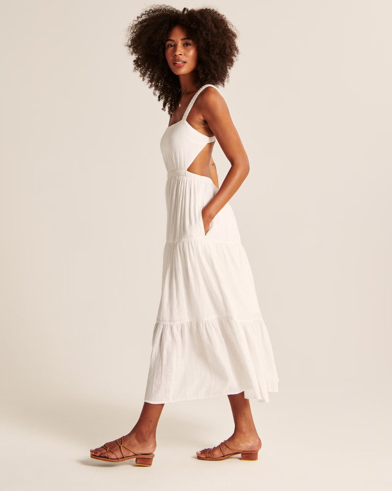 Scrunchie Strap Cutout Maxi Dress | Abercrombie & Fitch (US)