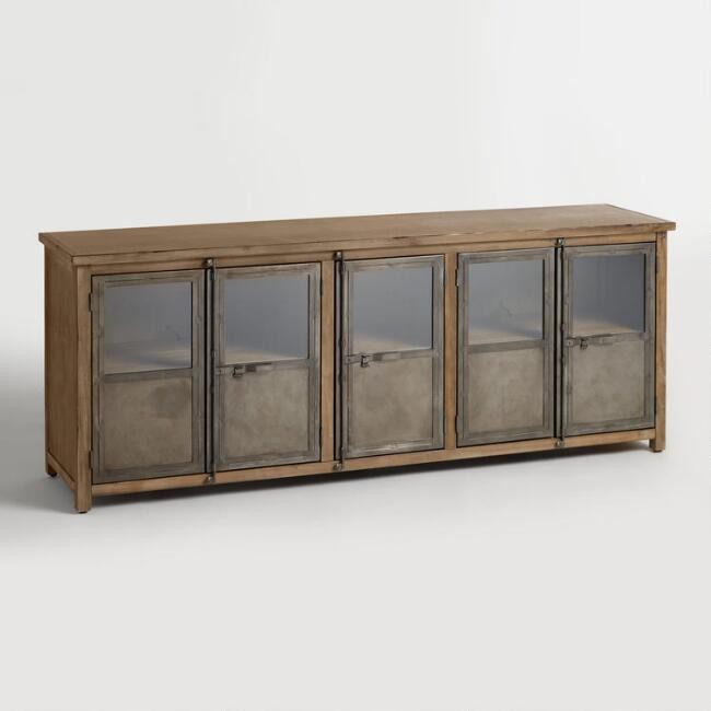 Large Wood and Metal Langley Storage Cabinet | World Market