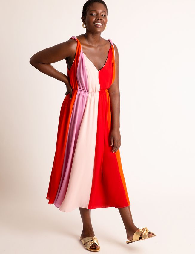 Colorblocked Midi Dress | Eloquii