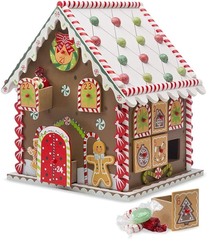 Wooden Gingerbread House Countdown to Christmas Advent Calendar 10.5 x 8 x 9.5 H | Amazon (US)