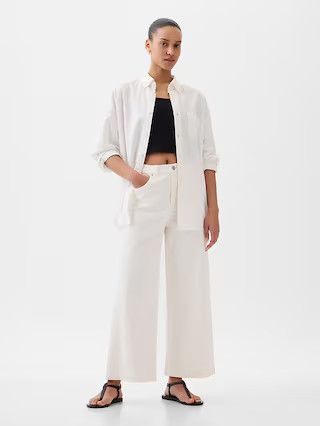 High Rise Stride Wide-Leg Ankle Jeans | Gap (US)