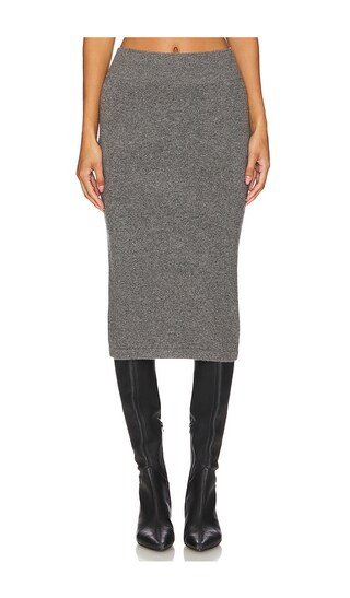 Enza Costa Cashmere Skirt in Charcoal. - size M | Revolve Clothing (Global)