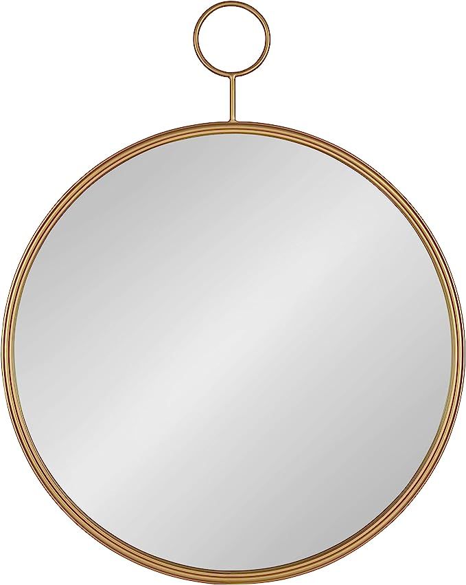 Kate and Laurel Chayce Mid-Century Modern Round Wall Mirror, 30" x 37.75", Gold, Contemporary Cir... | Amazon (US)