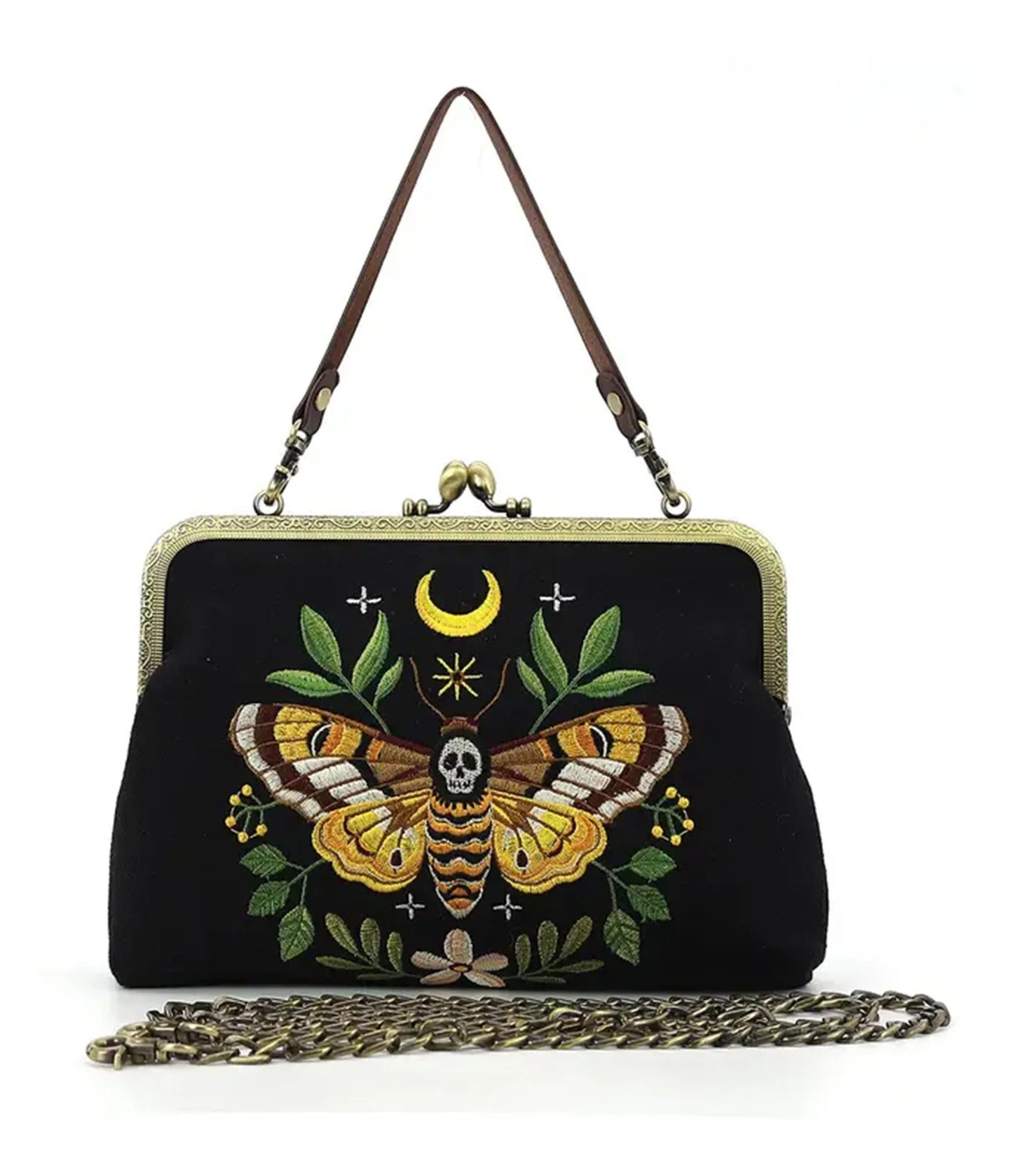Black Dead Head Moth Handbag | Unique Vintage - North America