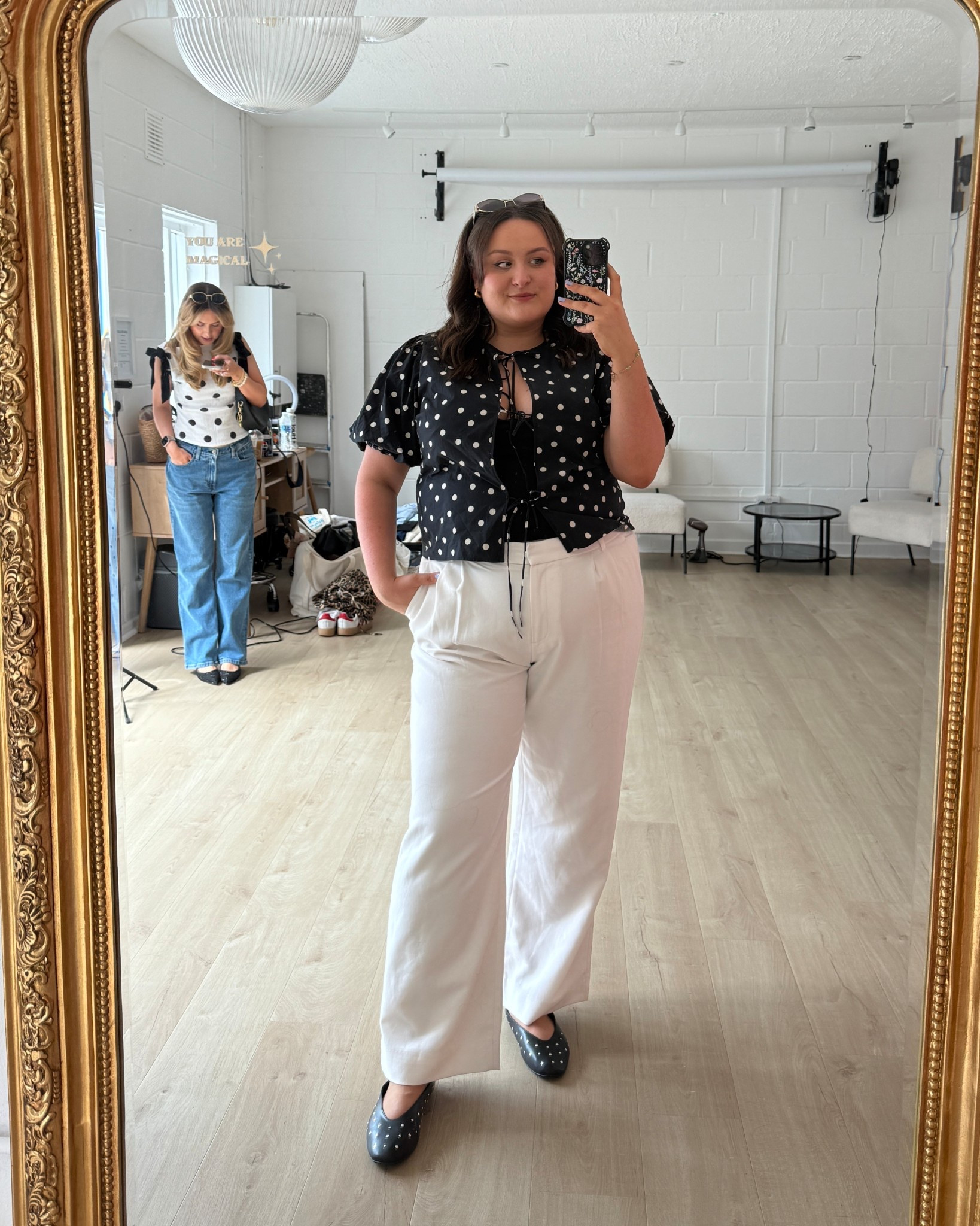 In my polka dot era 🖤 also these trousers say low rise but they’re definitely not (and thank god bc I’m far too millennial for all that) 

#LTKuk #LTKmidsize #LTKplussize