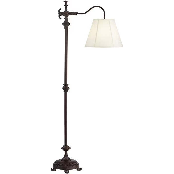 Regency Hill Traditional Downbridge Floor Lamp Bronze Natural Linen Empire Shade for Living Room ... | Target