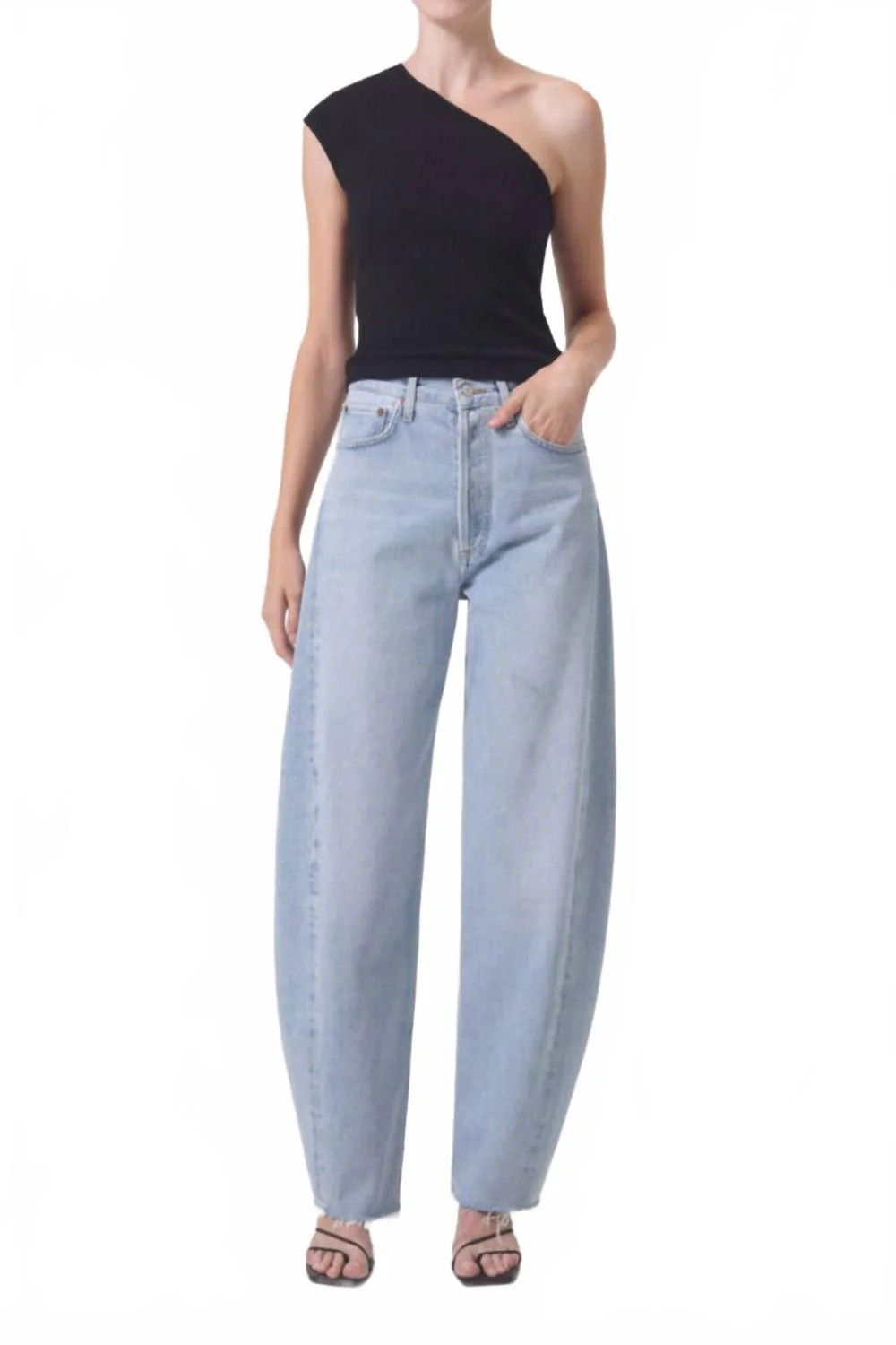 Luna High Rise Piece Tapered Jeans In Void | Shop Simon