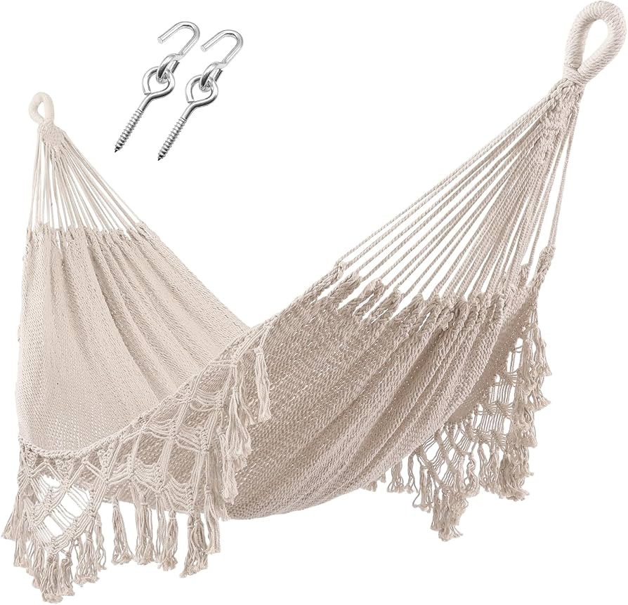 ZEAN Handwovenw ith Tassels 2 Person Hammock Tassels - XL | Amazon (US)