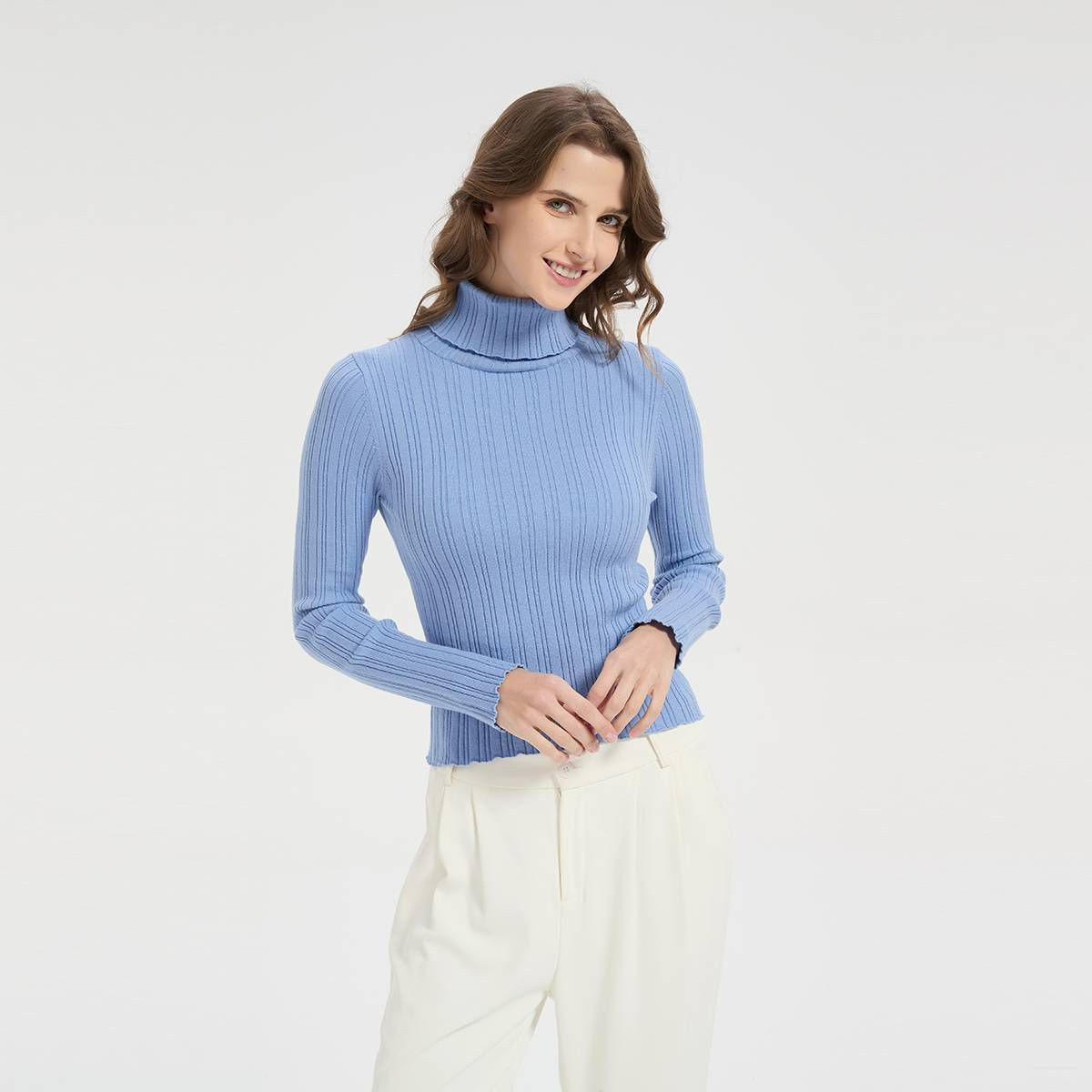 Women's Ribbed Turtleneck Sweater - A New Day™ Blue XXL | Target