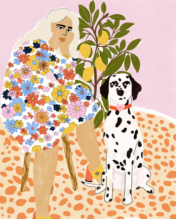 Lady and her dalmatian | Artfully Walls