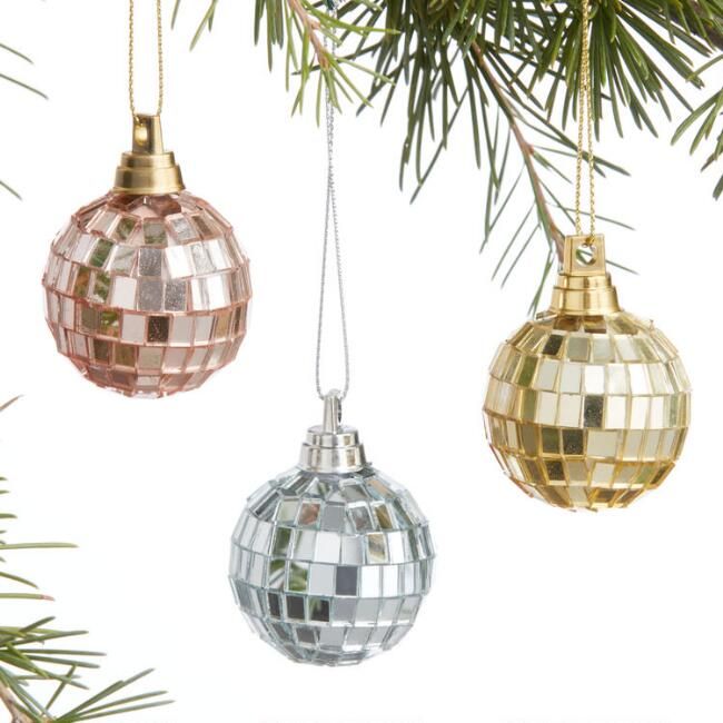 Metallic Disco Ball Boxed Ornaments 12 Pack | World Market
