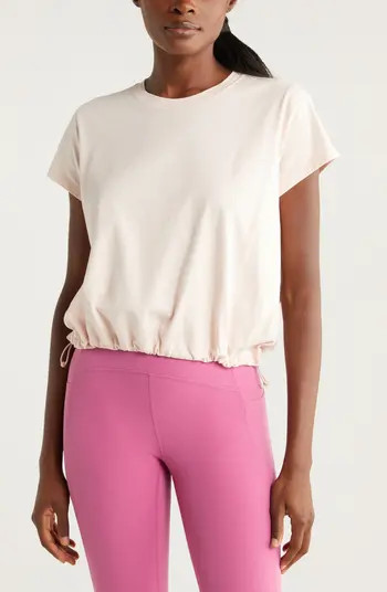 Zella Cinch Bubble Pima Cotton T-Shirt | Nordstrom | Nordstrom