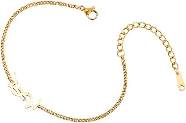18K Gold Plated bracelet for Women,18K monogram Exquisite monogram interwoven Charm Bracelet for Women Gold Jewelry Gifts | Amazon (US)