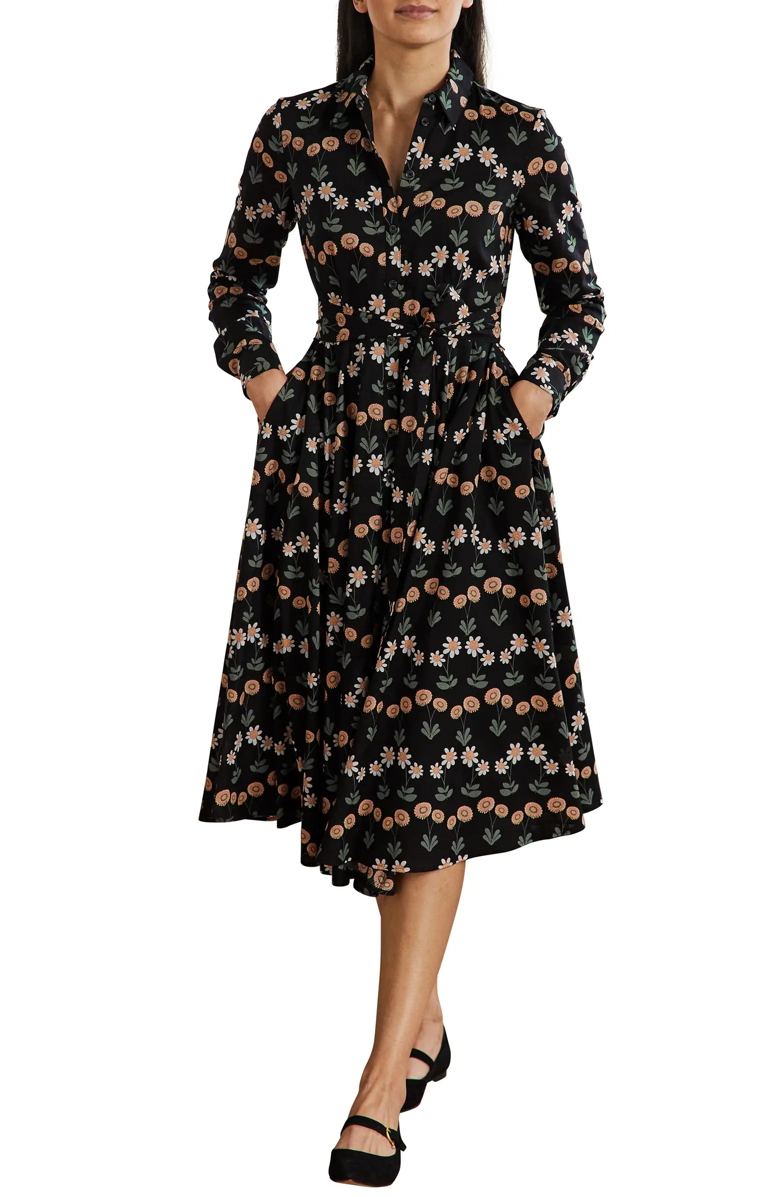 Kitty Midi Long Sleeve Button-Up Shirtdress | Nordstrom