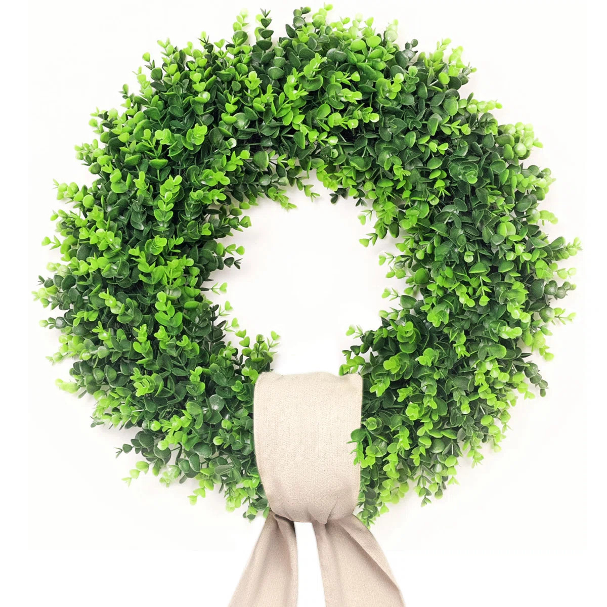 24-26'' Large Boxwood Wreath for Front Door, Porch, Window - Foldable Greenery Boxwood Wreaths fo... | Wayfair North America