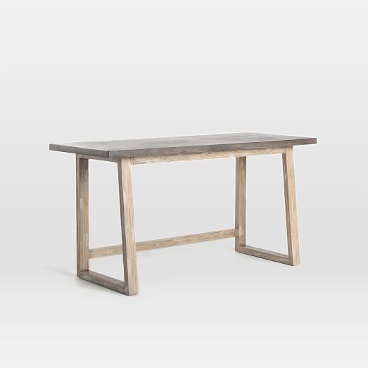 Concrete-Topped Mixed Wood Desk (59") | West Elm (US)