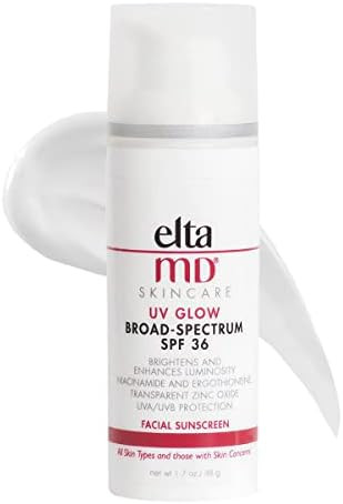 EltaMD UV Glow Moisturizer with SPF Face Sunscreen Broad-Spectrum SPF 36, Non-Greasy, Mineral Fac... | Amazon (US)