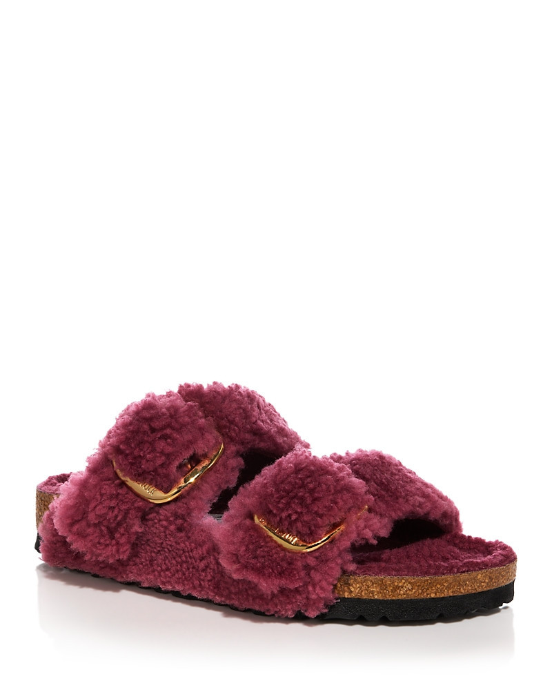 Birkenstock Women's Arizona Big Buckle Teddy Shearling Slide Sandals | Bloomingdale's (US)