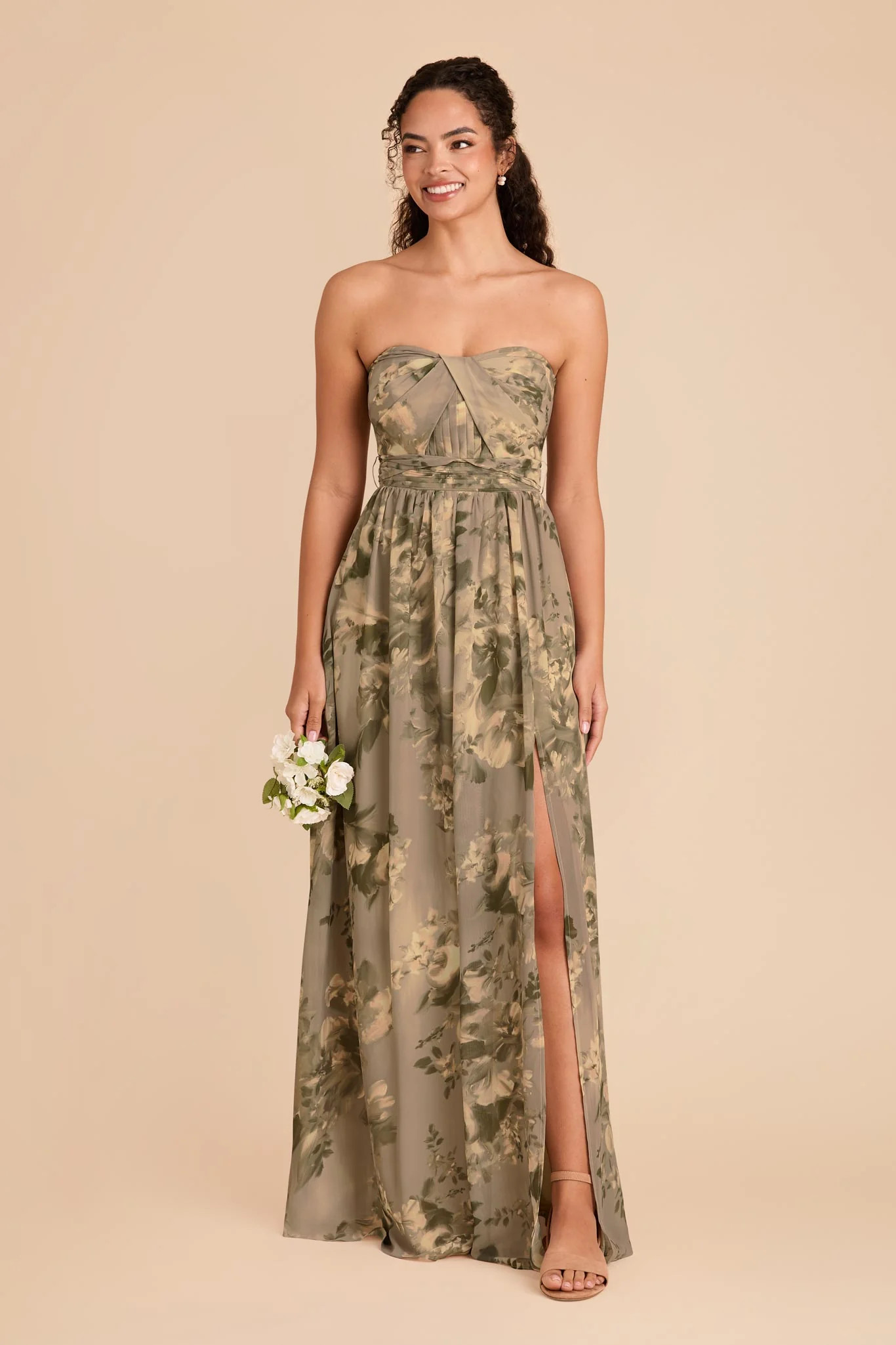 Grace Doe Painted Botanics Chiffon Convertible Bridesmaid Dress | Birdy Grey | Birdy Grey