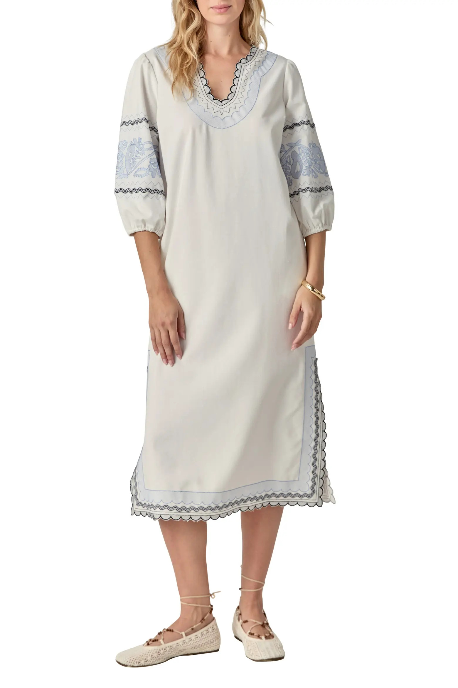 Embroidered Midi Dress (Women) | Nordstrom | Nordstrom