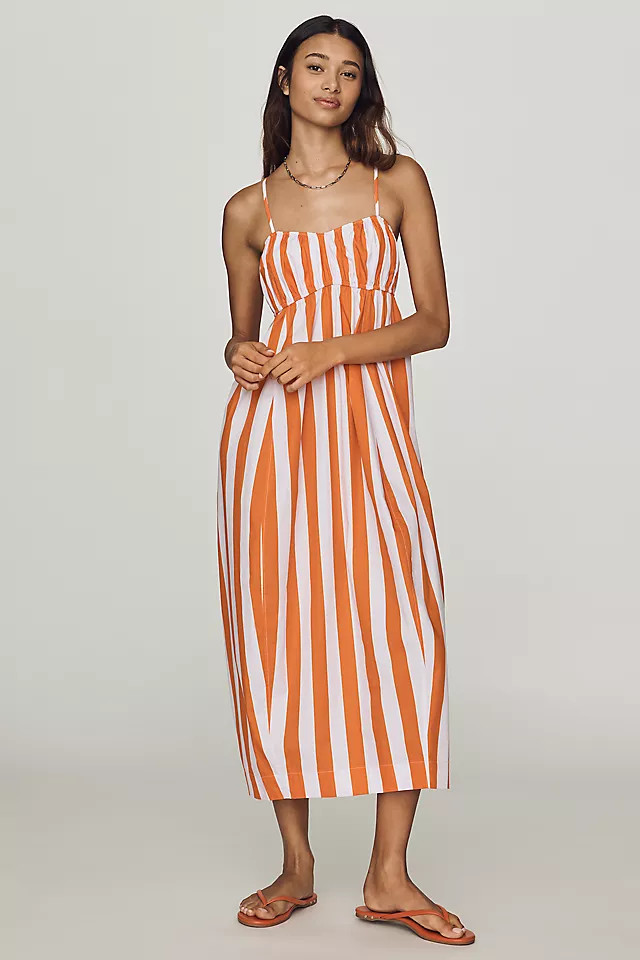 100% Cotton Barrel Midi Dress | Anthropologie (US)