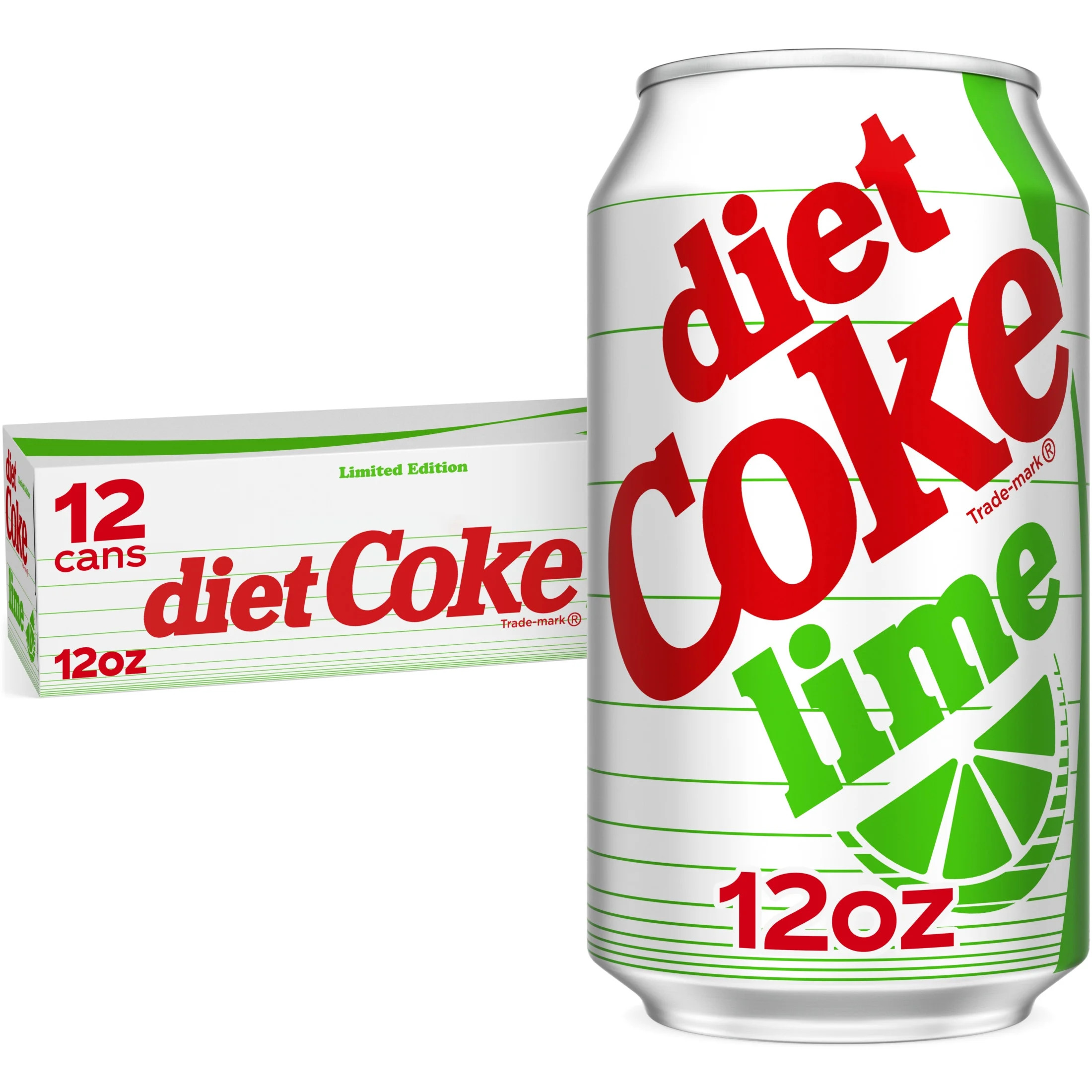 Diet Coke Lime Soda Soft Drink, 12 fl oz, 12 Pack Fridge Pack Cans | Walmart (US)