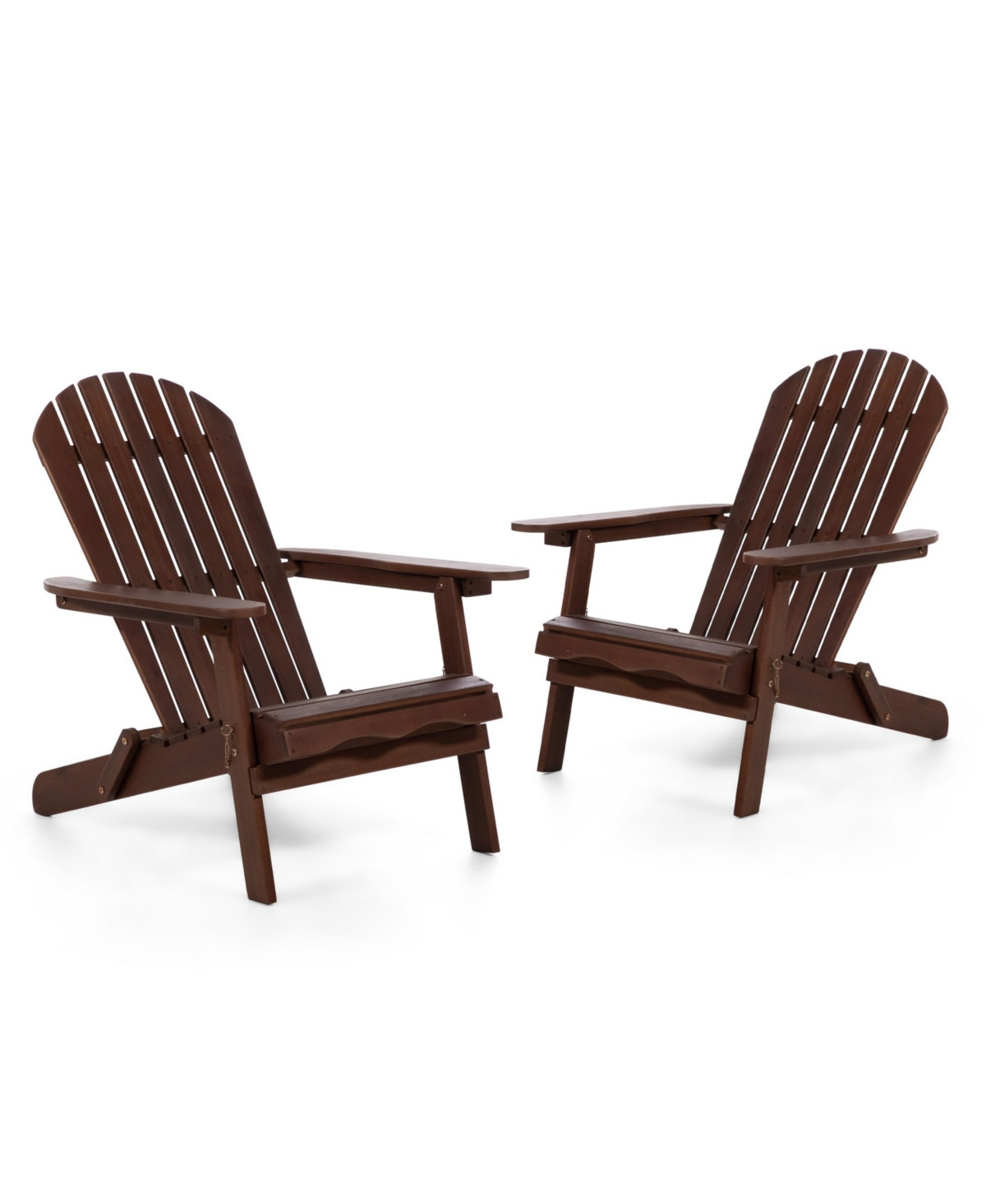 Furniture of America 2 Piece Outdoor Eucalyptus Wood Folding Adirondrack Chairs - Dark Brown | Macy's