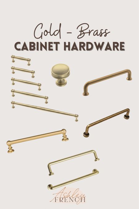 Gold and brass cabinet hardware. Cabinet pulls and knob for a kitchen renovation! 

#LTKhome