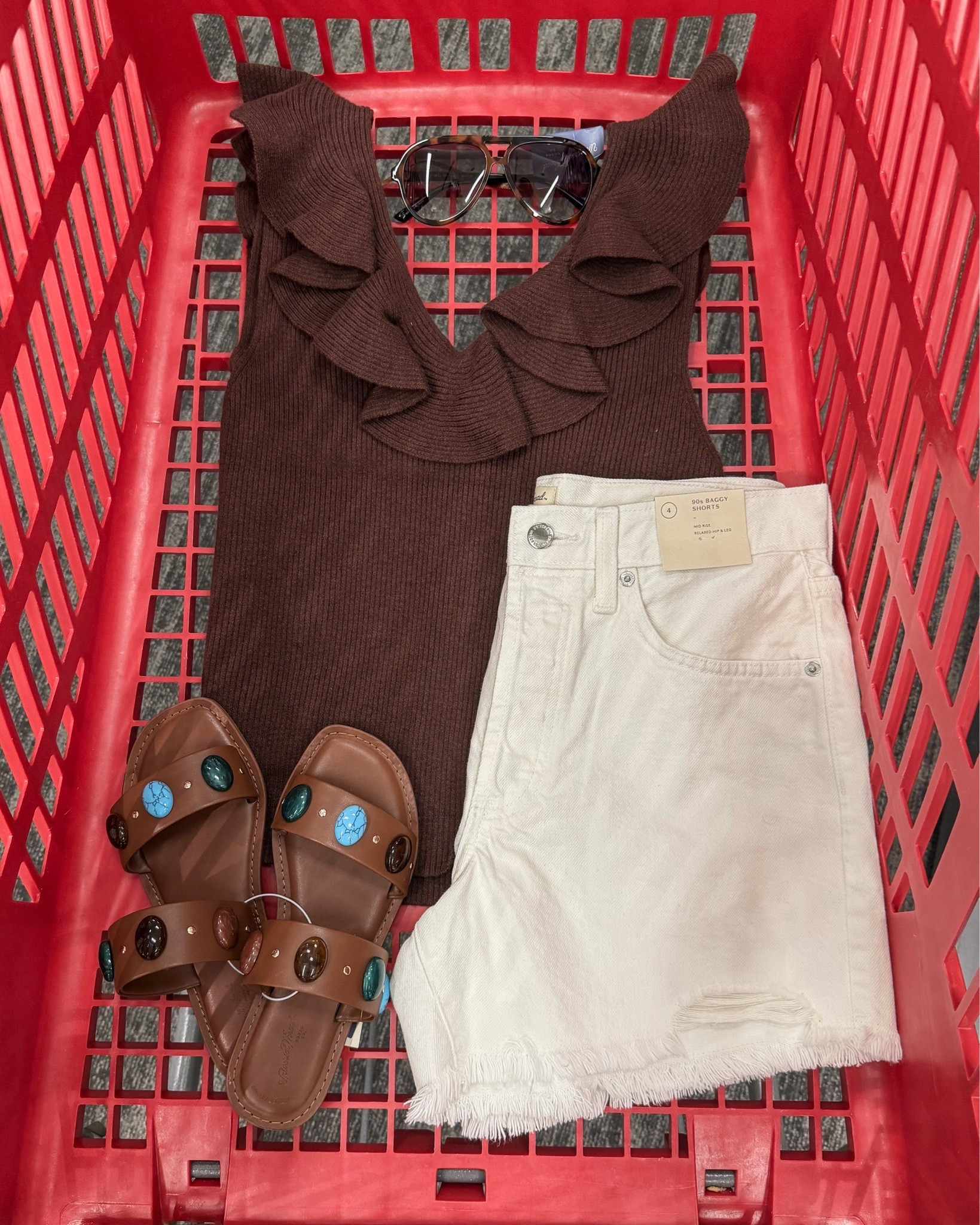 The cutest affordable warm weather, summer or vacation outfit with this ruffle sweater tank and these Agolde Parker white shorts look for less (on sale!

#LTKootd #LTKSeasonal #LTKSaleAlert