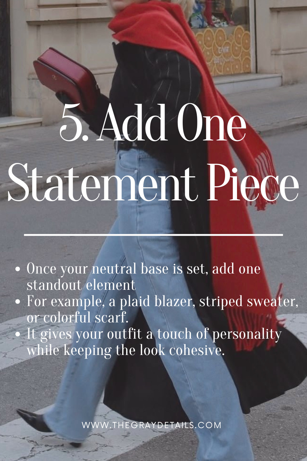 Once your neutral base is set, add one standout element. For example, a plaid blazer, striped sweater, or colorful scarf. It gives your outfit a touch of personality while keeping the look cohesive. 

 #LTKSeasonal #LTKStyleTip #LTKWorkwear