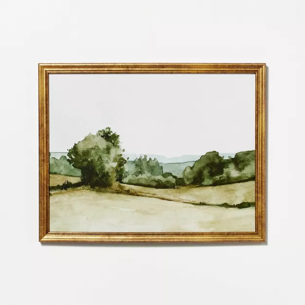 14" x 11" Rolling Hills Framed Wall Canvas Green - Threshold™ designed with Studio ... | Target