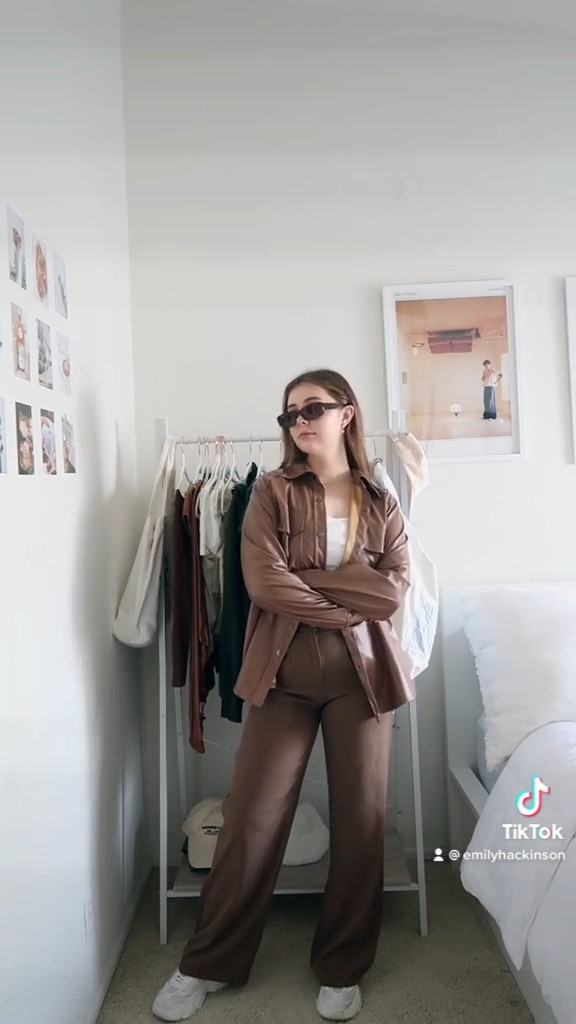 pinterest girl outift, YES PLEASE 🤎 ft brown trousers, blazer, white tank, chunky sneakers & cool sunnies! 

#LTKstyletip