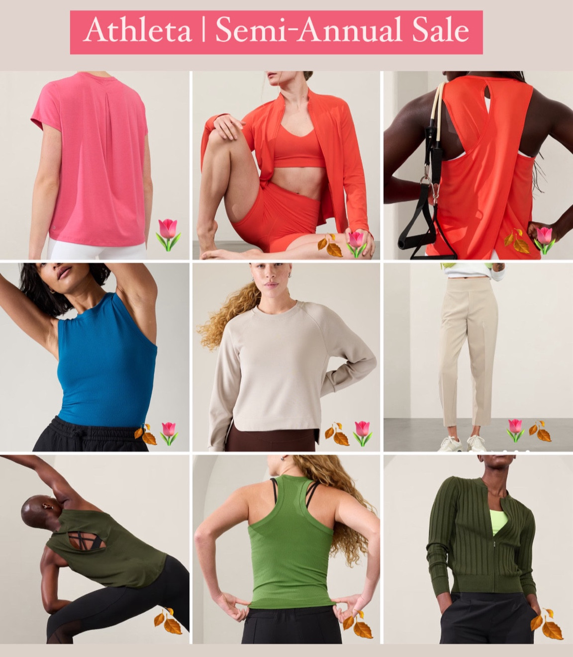 Athelta semi annual sale

*🌷🍂☀️❄️ are for HOC Seasons

Vermillion: 🌷🍂, Bright Spring
Dark Lapis Blue: 🍂, True Autumn (I personally think this is great for springs too- a warmer version of bright navy)
Baja Green: 🍂, True Autumn
Dragonfruit: 🌷
Poppy: 🌷🍂
Abalone: 🌷🍂, True Autumn, Soft Autumn
Aspen Olive: 🍂, True Autumn


#LTKSummerSales #LTKSaleAlert #LTKFitness
