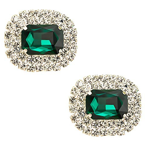 Ruihfas Bridal Wedding Shoes Dress Hat Accessories Fashion Rhinestones Crystal Shoe Clips 2 Pcs (Green) | Amazon (US)