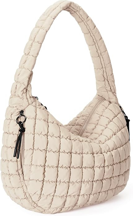 Quilted Tote Bag Large Quilting Cute Puffer Shoulder Bag Lightweight Quilted Padding Hobo Bag for... | Amazon (US)