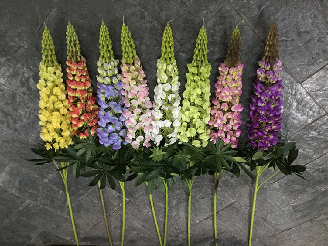 Artificial Lupine Russel Long Stem With Foliage, Indoor Flower Decor, Rustic Wildflower Craft, We... | Etsy (US)