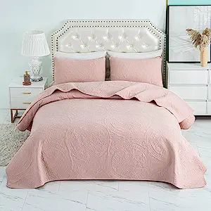DONI Pink Quilt Sets King Size 3 Piece Bedspread Set, All Season Quilt Bedding Set King Size Cove... | Amazon (US)