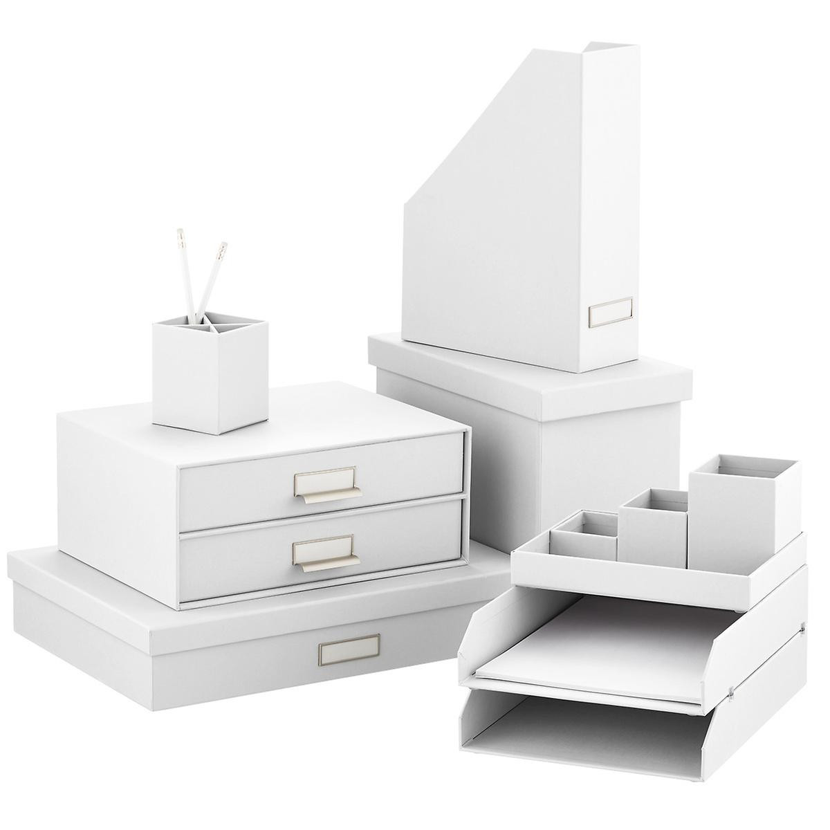 Bigso White Stockholm Office Storage Boxes | The Container Store
