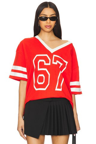 superdown Milena Jersey Top in Red from Revolve.com | Revolve Clothing (Global)