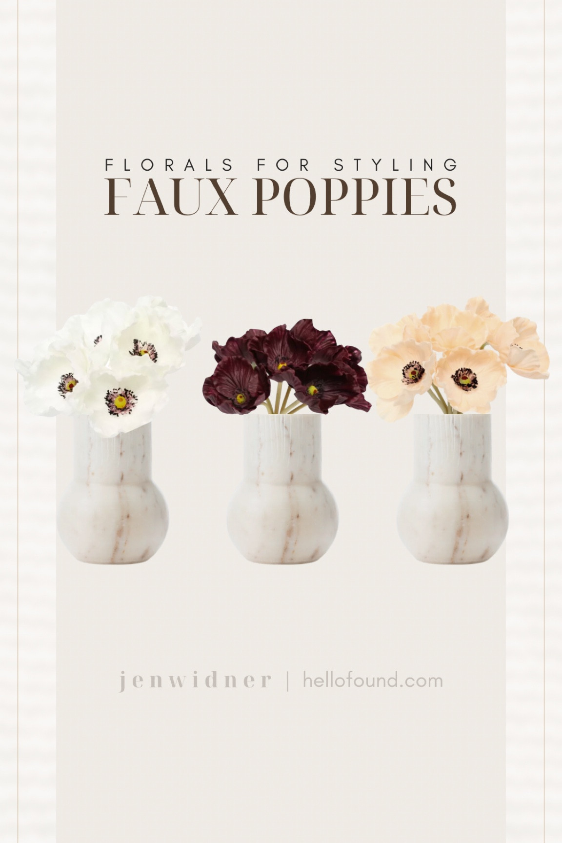 The perfect way to add a touch of burgundy or transition into the next season!

Faux Poppy. Artificial florals. Real touch. Maroon. White flowers. Peach. 

#moody #poppies #shelfstyling

#LTKhome #LTKFind #LTKSeasonal