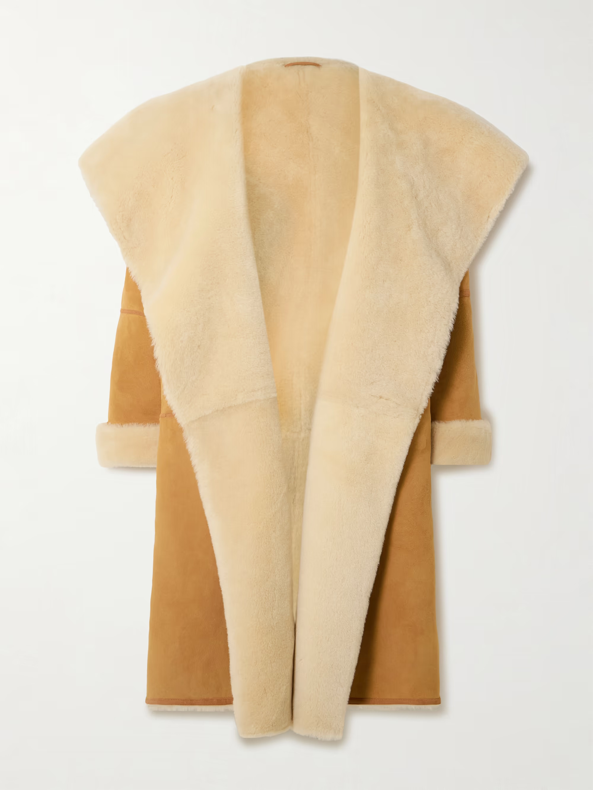 Draped shearling coat | NET-A-PORTER (US)