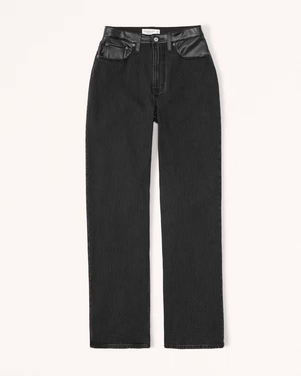 Women's Mixed Fabric Curve Love High Rise 90s Relaxed Jean | Women's Clearance | Abercrombie.com | Abercrombie & Fitch (US)