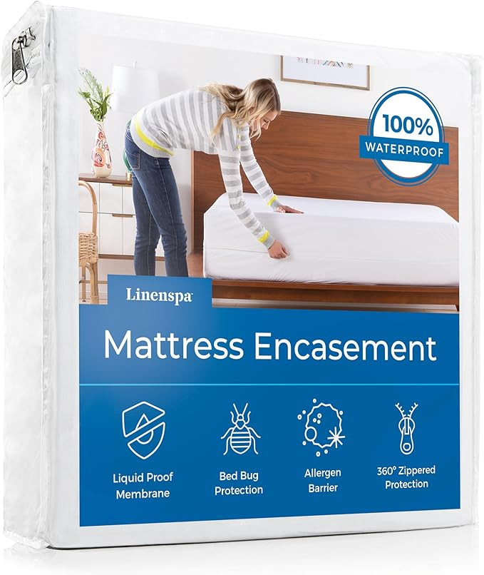 Linenspa Zippered Mattress Encasement - Waterproof & Bed Bug Proof - Premium Noiseless & Absorben... | Amazon (US)