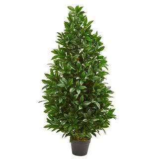 4 ft. Indoor/Outdoor Bay Leaf Artificial Topiary Tree | The Home Depot