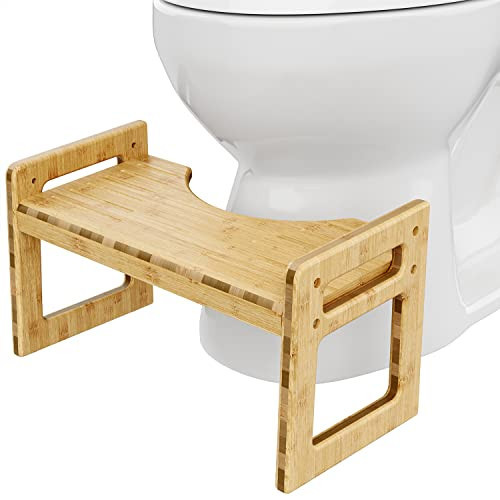 Squatty Potty Tao Bamboo Adjustable Toilet Stool, 7" & 9" Height, Bathroom Stool for Kids and Adults, Brow | Amazon (US)