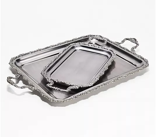 House No.9 by Home Love S/2 Vintage Inspired Metal Trays - QVC.com | QVC