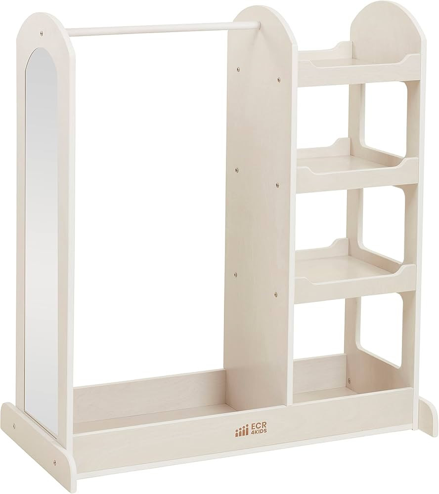 ECR4Kids Dress-Up Center with Mirror, Costume Organizer, White Wash | Amazon (US)