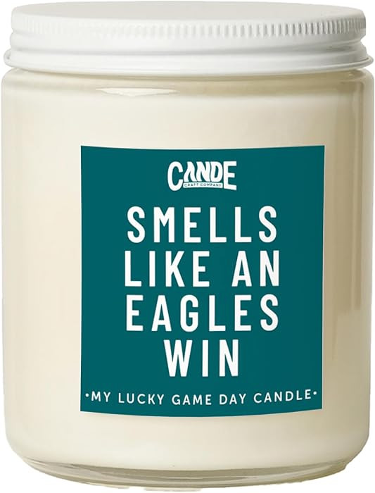 Smells Like an Eagles Win Candle – Philly Football Inspired Scented Candle – Bourbon Vanilla Fragrance – Hand-Poured Soy Wax – Gift for Eagles Fans, Home Decor, Man Cave, Game Day Essential | Amazon (US)
