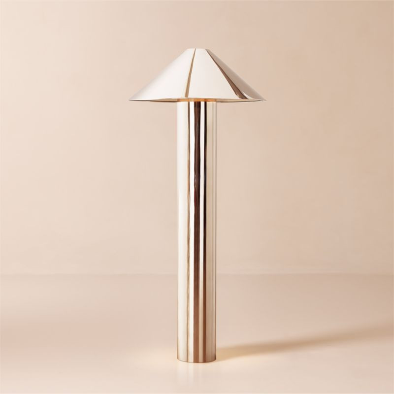 Gigi Modern Polished Stainless Steel Floor Lamp + Reviews | CB2 | CB2